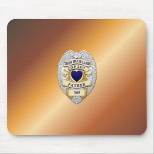 Thin Blue Line Badge Mouse Pad
