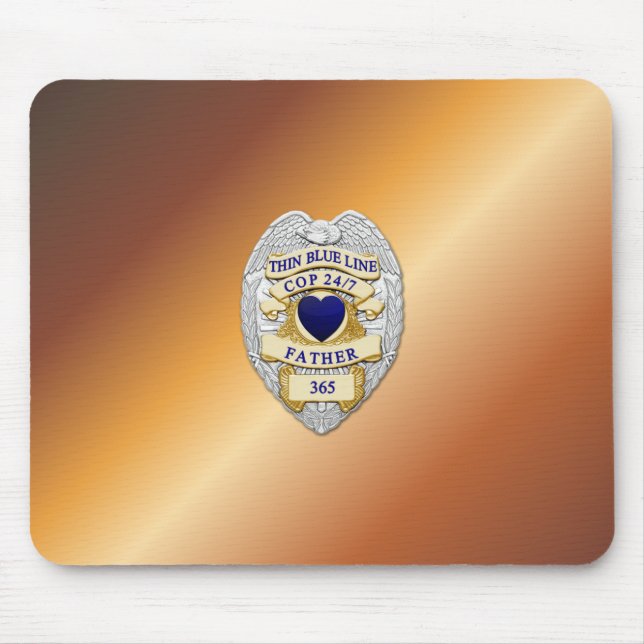 Thin Blue Line Badge Mouse Pad (Front)