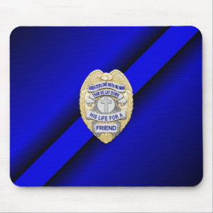 Thin Blue Line Badge Mouse Pad