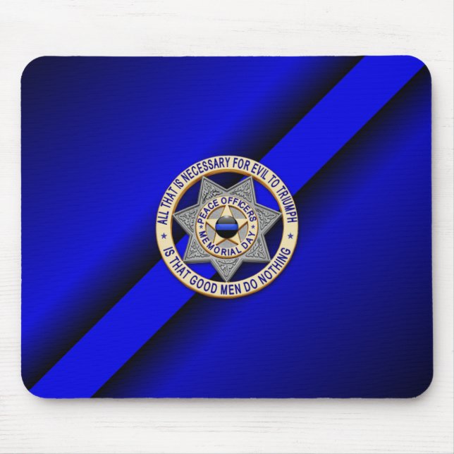 Thin Blue Line Badge Mouse Pad (Front)