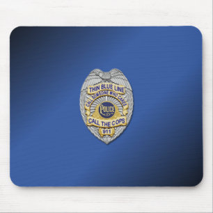 Thin Blue Line Badge Mouse Pad