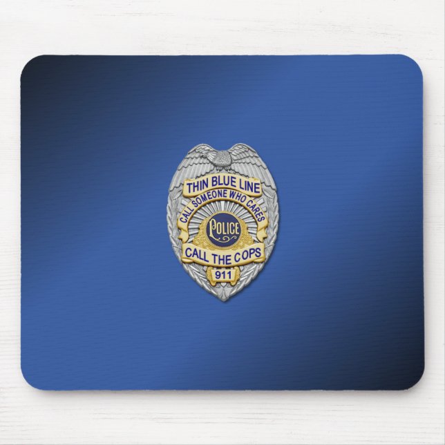 Thin Blue Line Badge Mouse Pad (Front)
