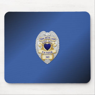 Thin Blue Line Badge Mouse Pad