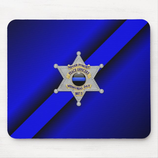 Thin Blue Line Badge Mouse Pad (Front)