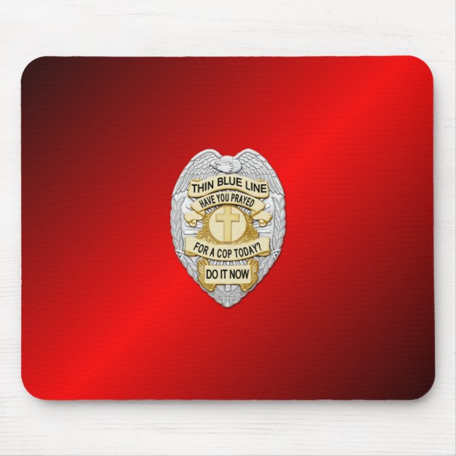 Thin Blue Line Badge Mouse Pad (Front)