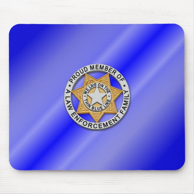 Thin Blue Line Badge Mouse Pad (Front)