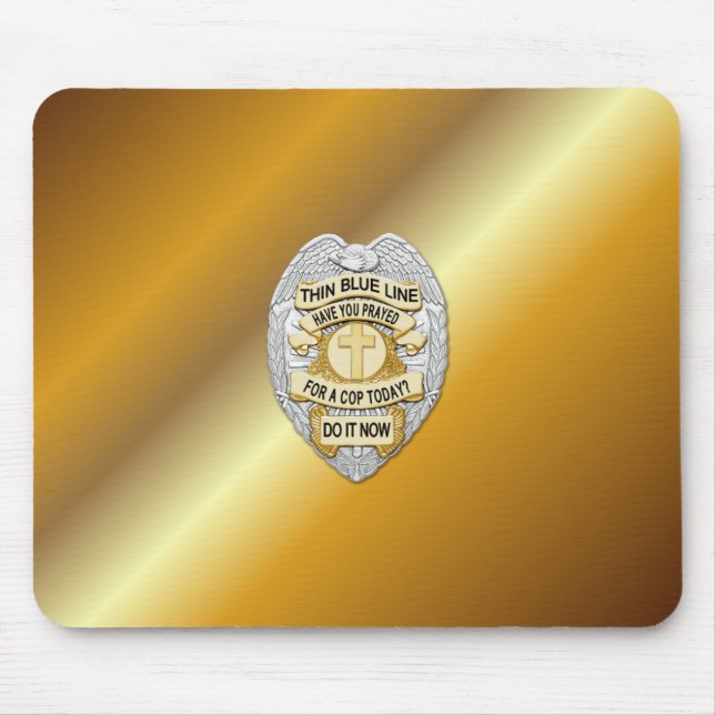 Thin Blue Line Badge Mouse Pad (Front)