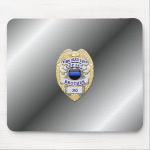 Thin Blue Line Badge Mouse Pad