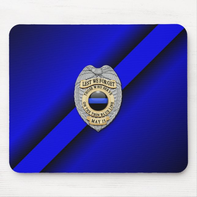 Thin Blue Line Badge Mouse Pad (Front)