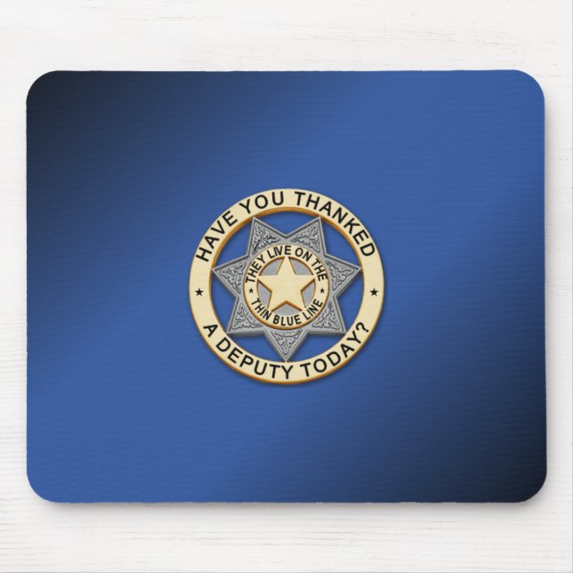 Thin Blue Line Badge Mouse Pad (Front)