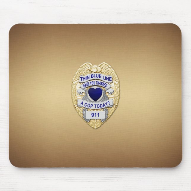 Thin Blue Line Badge Mouse Pad (Front)