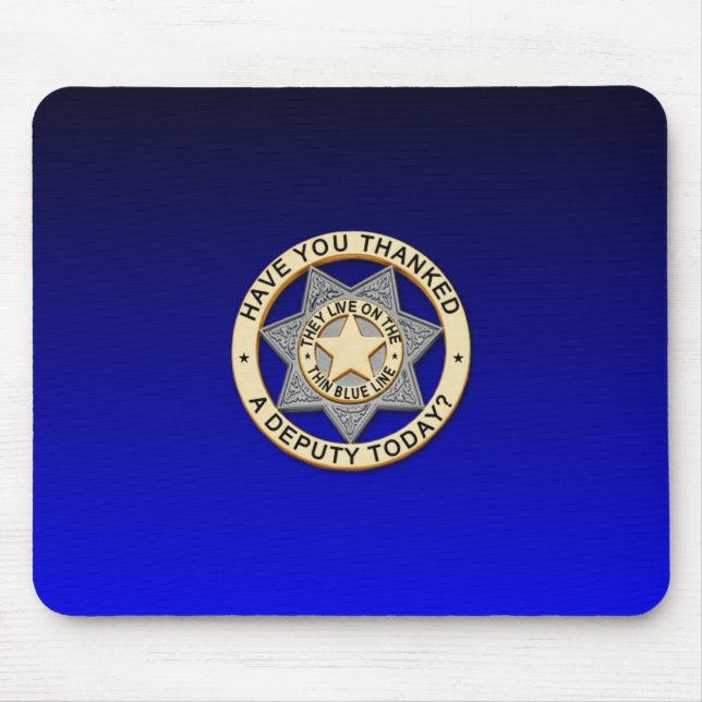 Thin Blue Line Badge Mouse Pad (Front)