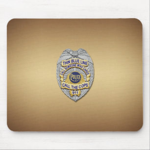 Thin Blue Line Badge Mouse Pad