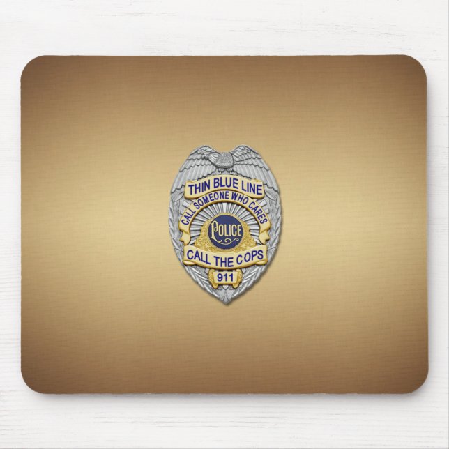 Thin Blue Line Badge Mouse Pad (Front)