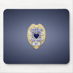 Thin Blue Line Badge Mouse Pad