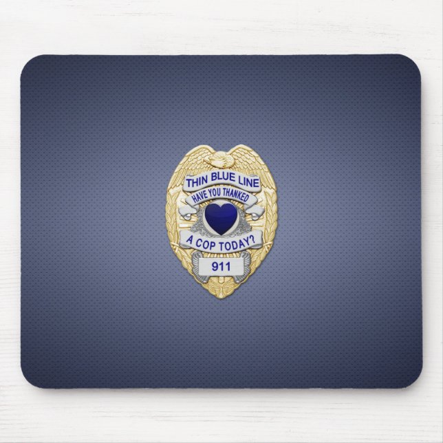 Thin Blue Line Badge Mouse Pad (Front)