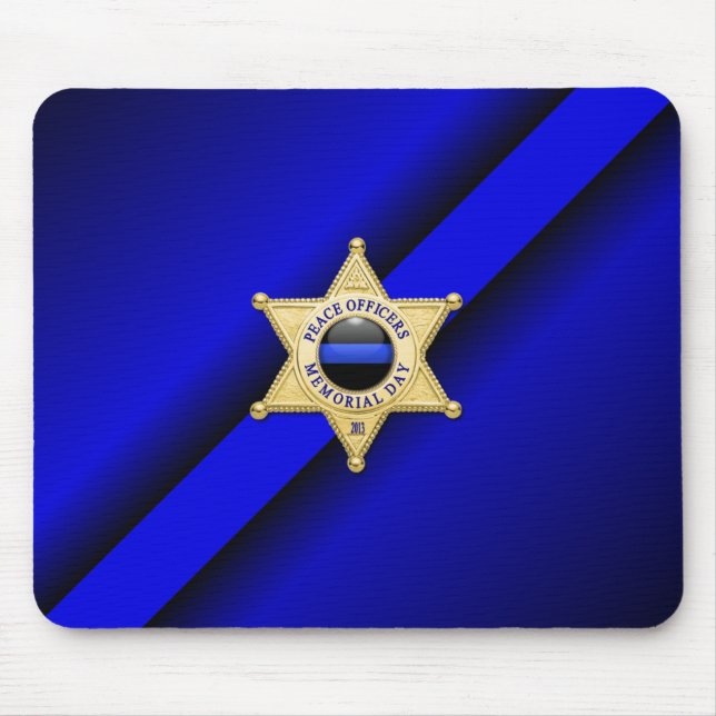 Thin Blue Line Badge Mouse Pad (Front)