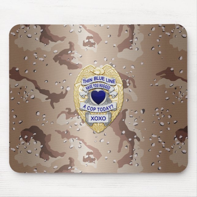 Thin Blue Line Badge Mouse Pad (Front)