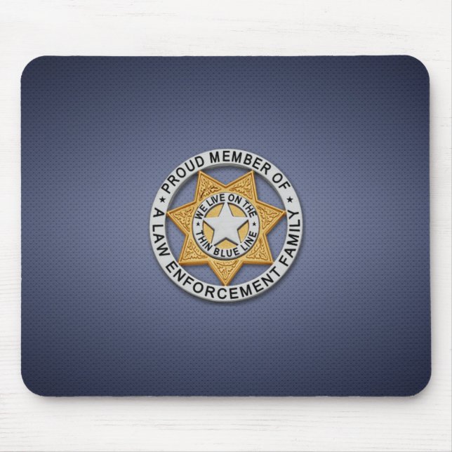 Thin Blue Line Badge Mouse Pad (Front)