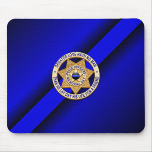 Thin Blue Line Badge Mouse Pad