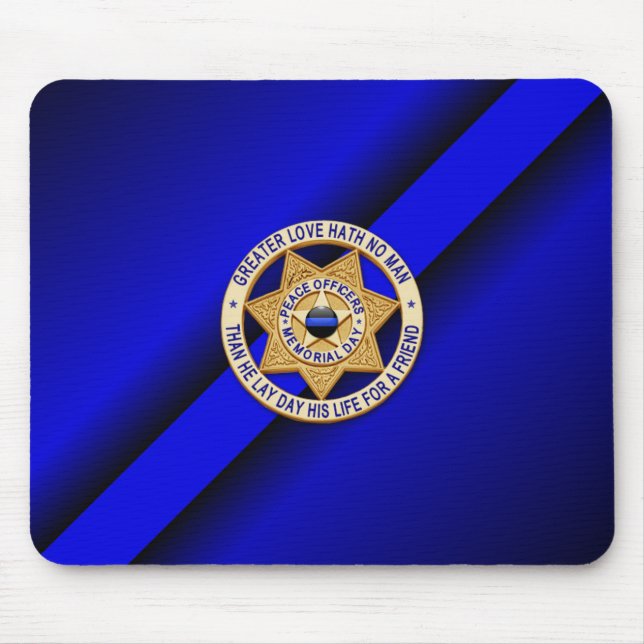 Thin Blue Line Badge Mouse Pad (Front)