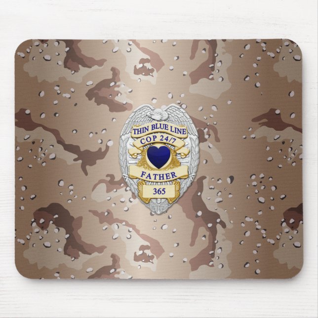 Thin Blue Line Badge Mouse Pad (Front)