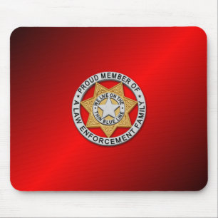 Thin Blue Line Badge Mouse Pad