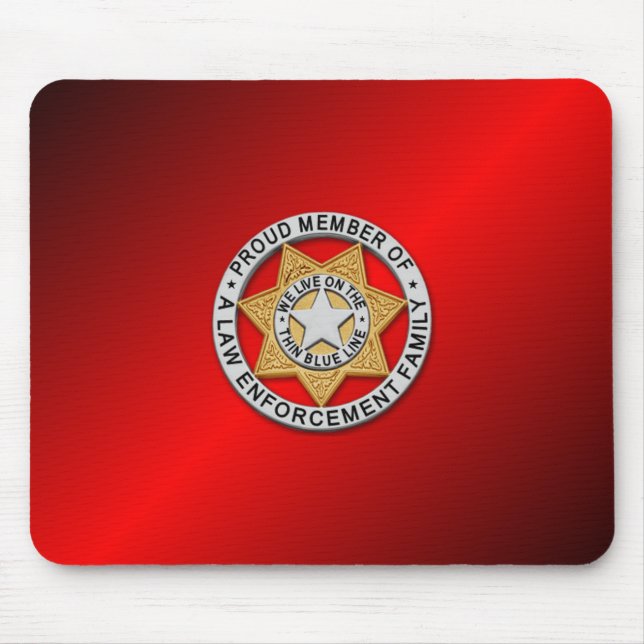 Thin Blue Line Badge Mouse Pad (Front)