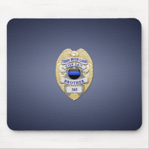 Thin Blue Line Badge Mouse Pad