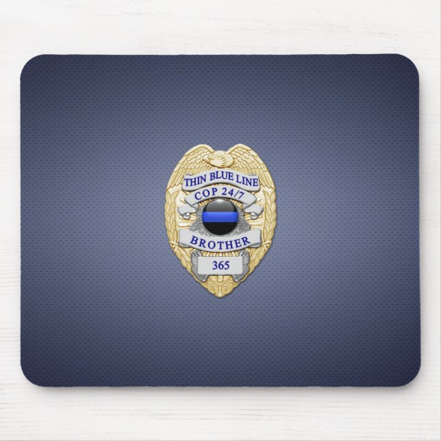 Thin Blue Line Badge Mouse Pad (Front)