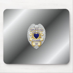 Thin Blue Line Badge Mouse Pad
