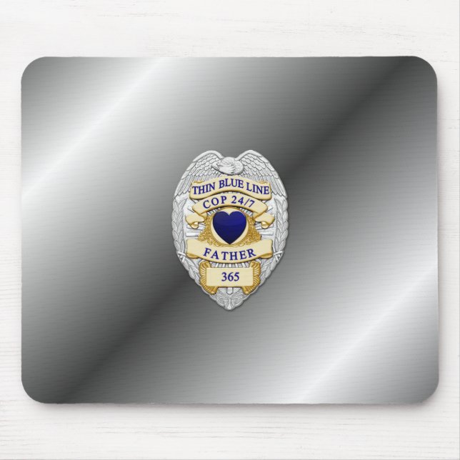 Thin Blue Line Badge Mouse Pad (Front)