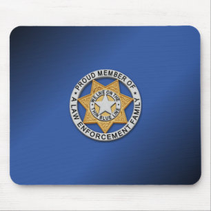 Thin Blue Line Badge Mouse Pad