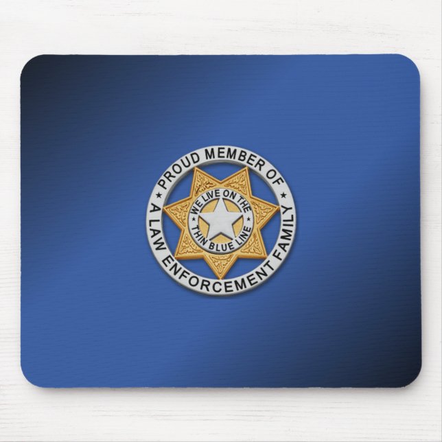 Thin Blue Line Badge Mouse Pad (Front)