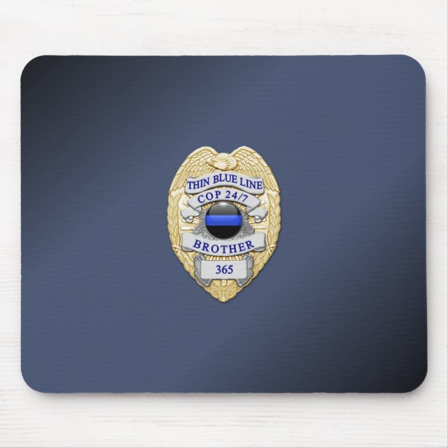 Thin Blue Line Badge Mouse Pad (Front)