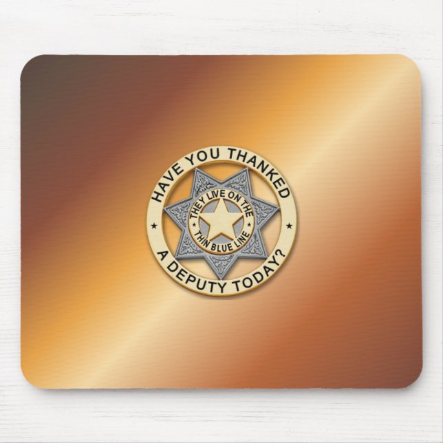 Thin Blue Line Badge Mouse Pad (Front)