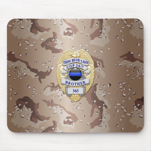 Thin Blue Line Badge Mouse Pad (Front)