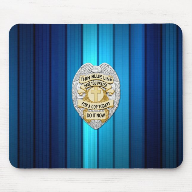 Thin Blue Line Badge Mouse Pad (Front)