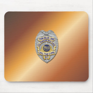 Thin Blue Line Badge Mouse Pad