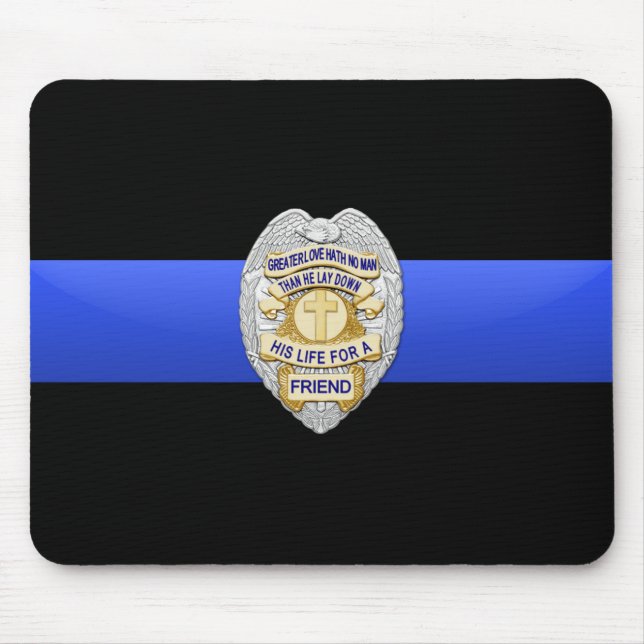 Thin Blue Line - Badge Mouse Pad (Front)