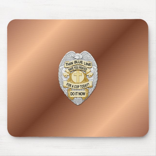 Thin Blue Line Badge Mouse Pad (Front)