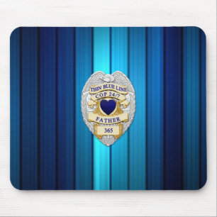 Thin Blue Line Badge Mouse Pad