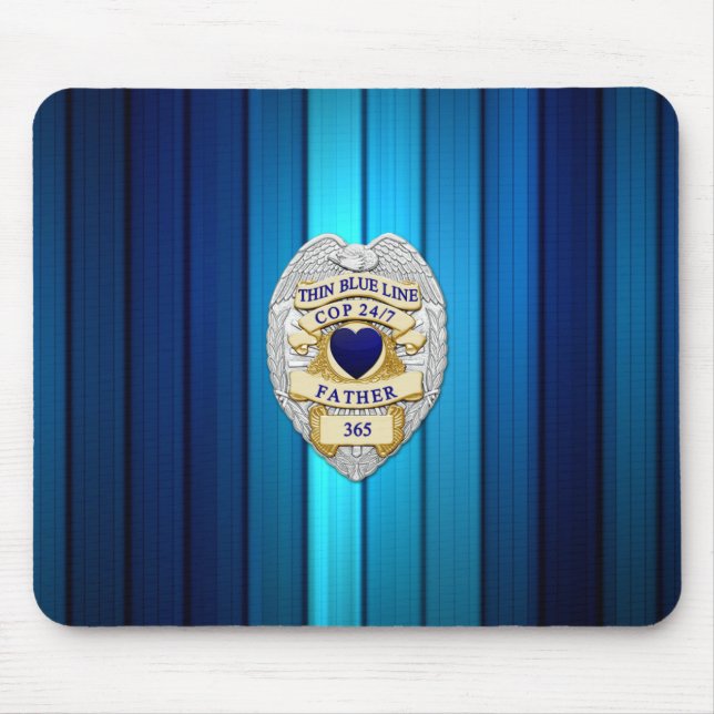 Thin Blue Line Badge Mouse Pad (Front)