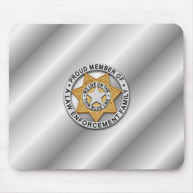 Thin Blue Line Badge Mouse Pad (Front)