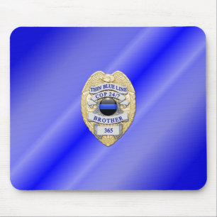 Thin Blue Line Badge Mouse Pad