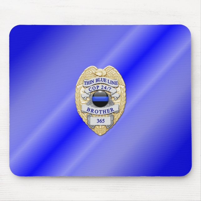 Thin Blue Line Badge Mouse Pad (Front)