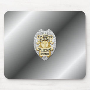 Thin Blue Line Badge Mouse Pad