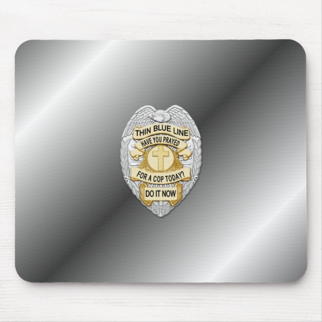 Thin Blue Line Badge Mouse Pad (Front)