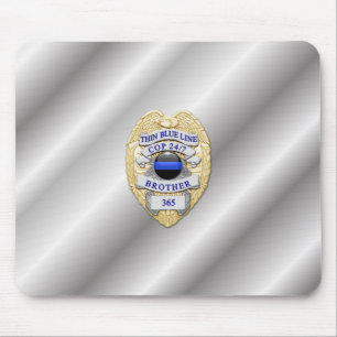 Thin Blue Line Badge Mouse Pad