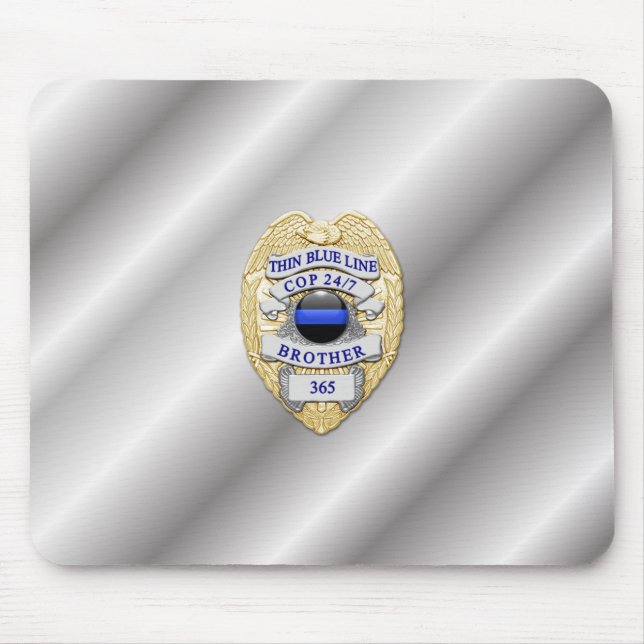 Thin Blue Line Badge Mouse Pad (Front)
